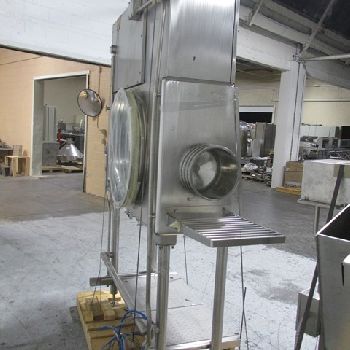 Applied Containment Eng’ g., Stainless Steel Isolator,57" W x 19 D x 32 H chamber,single side,3-glove ports,scale,9.5 pass thru,#48290