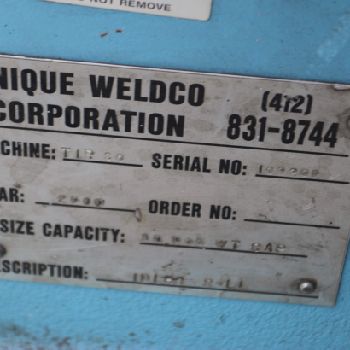 15 Ton,Unique#TIR30, rubber wheel tank turning rolls,30000 lb.,2 HP,2000,#70841