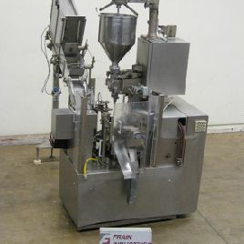 IWKA/ Oystar #TU100, automatic, Stainless Steel, plastic or laminate tube filler, mounted on height adjustable legs