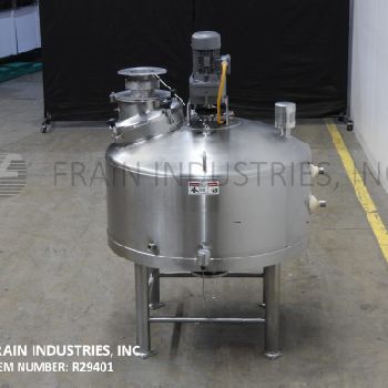 Walker#MT-101, 100 gallon, 316L Stainless Steel jacketed/insulated liquefier, 21" OD top man way with flip up bolt down cover
