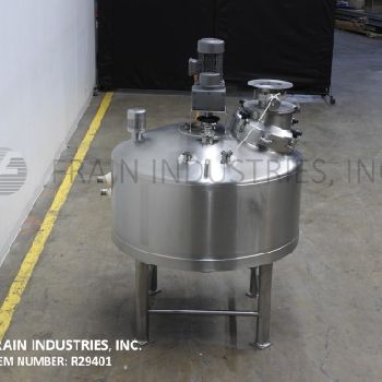 Walker#MT-101, 100 gallon, 316L Stainless Steel jacketed/insulated liquefier, 21" OD top man way with flip up bolt down cover