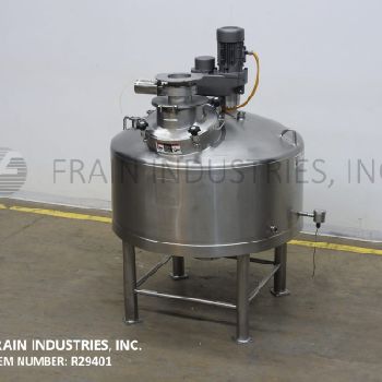 Walker#MT-101, 100 gallon, 316L Stainless Steel jacketed/insulated liquefier, 21" OD top man way with flip up bolt down cover