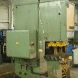 42-75 Ton,Cincinnati#OBS110, hydraulic gap frame press,10" stroke,42 x 27 bed,25 HP,programmable forming speeds,pre-owned