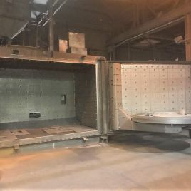 96"Pangborntable, 2 x 20 HP blast wheels, with dust collector, excellent condition