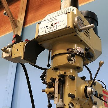 WillisMicrocut #1050, 10" x 50 table., 3 HP, V/S, R-8, Acu-Rite 2-Axis DRO, servo power knee & table., #159035