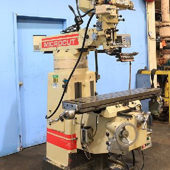 WillisMicrocut #1050, 10" x 50 table., 3 HP, V/S, R-8, Acu-Rite 2-Axis DRO, servo power knee & table., #159035