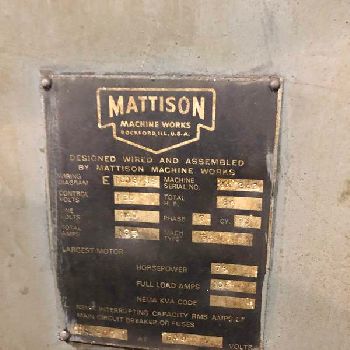 Mattison#24, rotary surface grinder,42" magnetic chuck,24 under wheel,75 HP,#71445