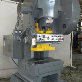 60 Ton,Minster#B1-60, flywheel gap press,3" str,12 SH,125-250 SPM vari-speed,’76,#9985