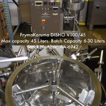 FrymaKoruma#DISHO-V100/45, 1.6 cu.ft. processor, 45 liter, 30-60 liter batch capacity