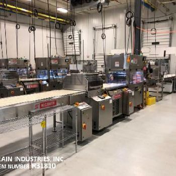 SavageBrothers (W.C. Smith) Complete, 24" wide,automatic,inline,Stainless Steel,chocolate enrobing decorating & cooling line