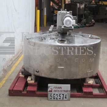 800 gal.C.E. Howard, 304 Stainless Steel, single wall tank, 84" diameter x 34 straight wall, dome top