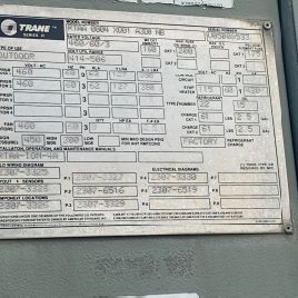 80 Ton,Trane#RTAA0804XQ01A300NB, chiller, air cooled, r22 refrigerant, 2005, #3397-10