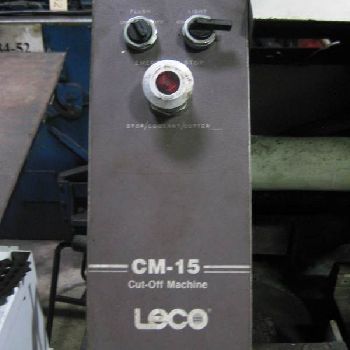 10"Leco#CM-15, cut-off saw, 3 HP, 2 vises, 1994