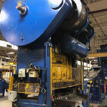 250 Ton,USI Clearing#S2-250-84-54, straight side press,12" stroke,30 SH,12 slide adj,30 windows,36 SPM,1984,#13974J