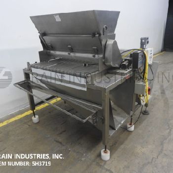 Stainless Steel rotary drum topper, with 41" wide x 21 long x 18 deep trough with breaker bar agitation