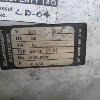 Zumbach#KW20, surface fault detector, 2.5" W apperture, 2 W opening w/idler rollers, #46248 (14 available)