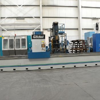 21.5" x 232.28Gockel#G80PL, long bed knife grinder w/2-working stations,’96,#18427