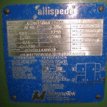 Westfalia#KA2-75-575, Stainless Steel,9470 RPM,centripetal pump disch,Magnetek vari-speed gearbox,1.5 HP,230/460 V.XP,1989,#36333