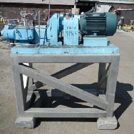 90 GPM,Waukesha#5050, Stainless Steel Rotary Lobe, 2" in/outlets at punp,flared to 3,on base, 5 HP,460 V.XP, #41965