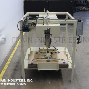 Chantland#SLIPSHEET, slip sheet feeder off Chantland palletizer with rotating pnuematic (4) suction cup pic-n-place