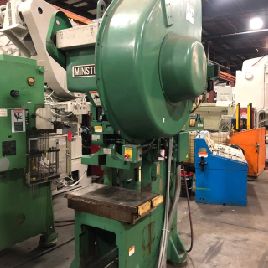45 Ton,Minster#5, OBI press,3.5" stroke,12.5 SH,2.5 powered ram adj.,14 x 18 bed,0-120 SPM,air clutch & brake,2004,#13563J
