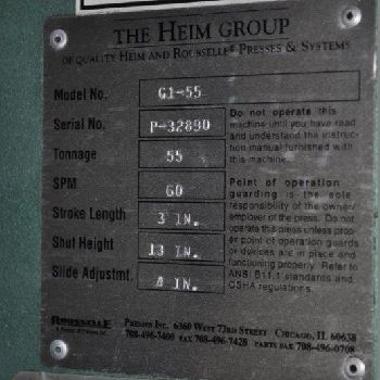 55 Ton,Rousselle#G1-55, 3" str, 13 SH, 4 ram adj, 28 x 18 bed, A/C & brake,’98