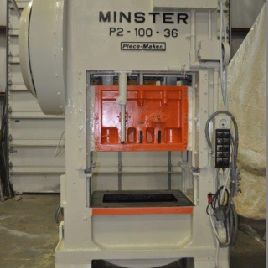 100 Ton,Minster#P2-100, SSDC press, 5" stroke, 18 SH, 4 adj., 50-100 SPM, 36 x 31 bed, air clutch & brake, #13622J