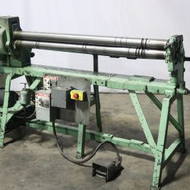 4’ x 16 ga.Pexto#418E, 3-rolls, 3" diameter rolls, mechanical, powered steel metal roll, foot switch, #10448
