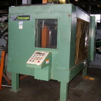 26"W.J. Savage#WJS-20, abrasive automatic cut off saw,wet type,1300 RPM,moveable t-slot table,enclosure,#11085