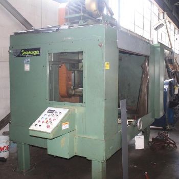 26"W.J. Savage#WJS-20, abrasive automatic cut off saw,wet type,1300 RPM,moveable t-slot table,enclosure,#11085