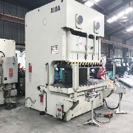 220 Ton,Aida#NC2-200(2), 9" stroke, mechanical two point C-frame press, air clutch & brake, auto lube system, used, #CD5115