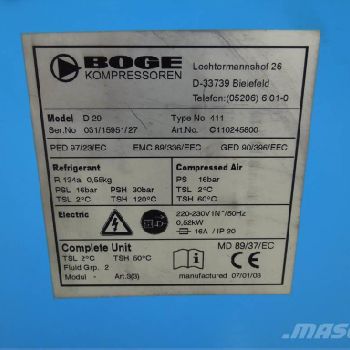 OSUSZACZ ZIĘBNICZY BOGE 2,90M3/MIN