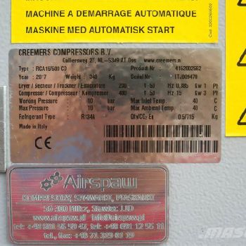 Creemers KOMPRESOR ŚRUBOWY 15KW KOMPLET 2017R!!