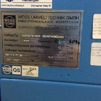 Climate chamber WEISS - TECHNOLOGY 206196/8/0001 50SB
