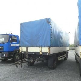 Krone flatbed trailer AZP 18 tarpaulin trailer
