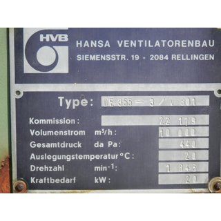 B12880 | Fan radial fan 10000 cbm used