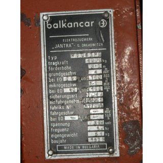 B12712 | Electric chain hoist 1000 kg used