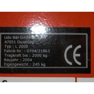 B12918 | Workshop crane Hydrobull 2000 kg used