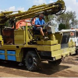 Self-drilling concrete pump