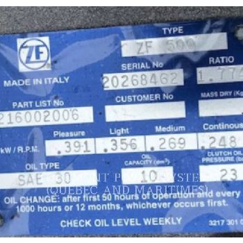 ZF INDUSTRIES ZF 500