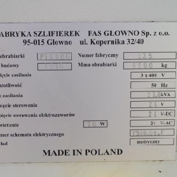 FAS PTS800 800mm Double Column Semi Automatic Horizontal Bandsaw. Manufactured 2010.