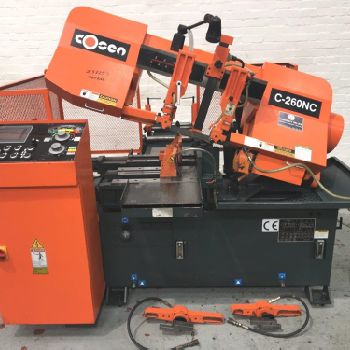 COSEN C-260 NC 260mm Horizontal Hydraulic Bandsaw. Manufactured 2013
