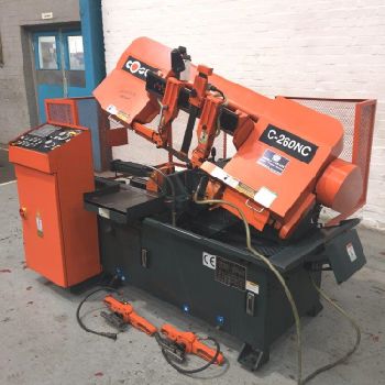 COSEN C-260 NC 260mm Horizontal Hydraulic Bandsaw. Manufactured 2013