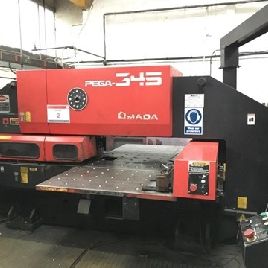 AMADA Pega 345 30 Ton, 45 Station CNC punch, with 4 auto indexing stations and Amadan 04PC Control