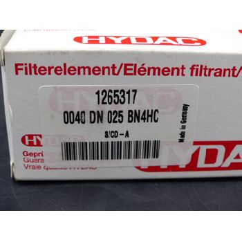Hydac 1265317 Filter element 0040 DN 025 BN4HC & gt; unused! & Lt;
