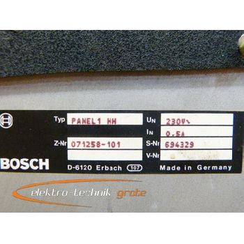 Bosch Panel1 HH 071258-101 Machine control panel Hüller Hille SN: 694329