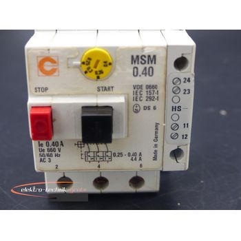 Condor MSM 0.40 motor protection switch + HS - MST / MSM auxiliary switch