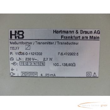 Hartmann & amp; Braun TEU 7 Transmitter