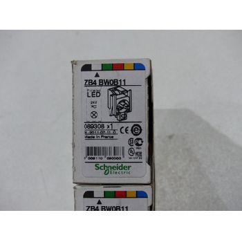 Schneider Electric ZB4 BW0B11 Auxiliary switch block, Ø 22, white Integral LED 1S, PU = 2 pieces & gt; unused! & Lt;