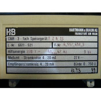 Hartmann & amp; Braun TZN 13 CMR-3-fold power supply